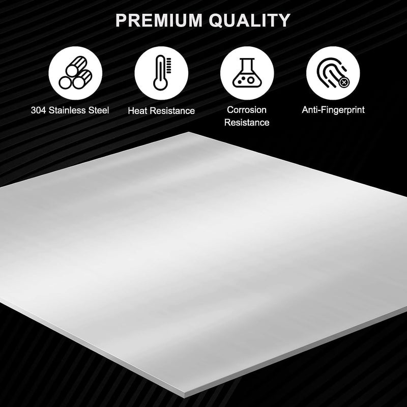 LepoHome ألواح الفولاذ المقاوم للصدأ 12 × 12 × 1/16 بوصة 304، ألواح فولاذية بسماكة 1/16 بوصة، ألواح شيم فولاذية، ألواح معدنية لصنع الحرف اليدوية في المطبخ (305 × 305 × 1.5 مم) - Image 4